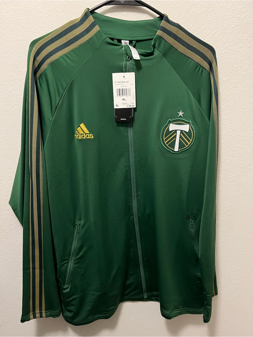 adidas Green and Gold Portland Soccer Track Jacket